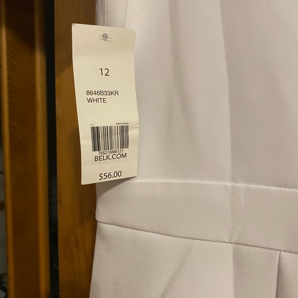 Kim Rogers Short Sleeve White Suiting Dress - Picture 5 of 5